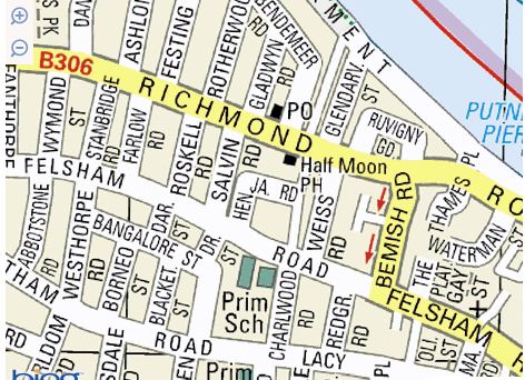 map of felsham road